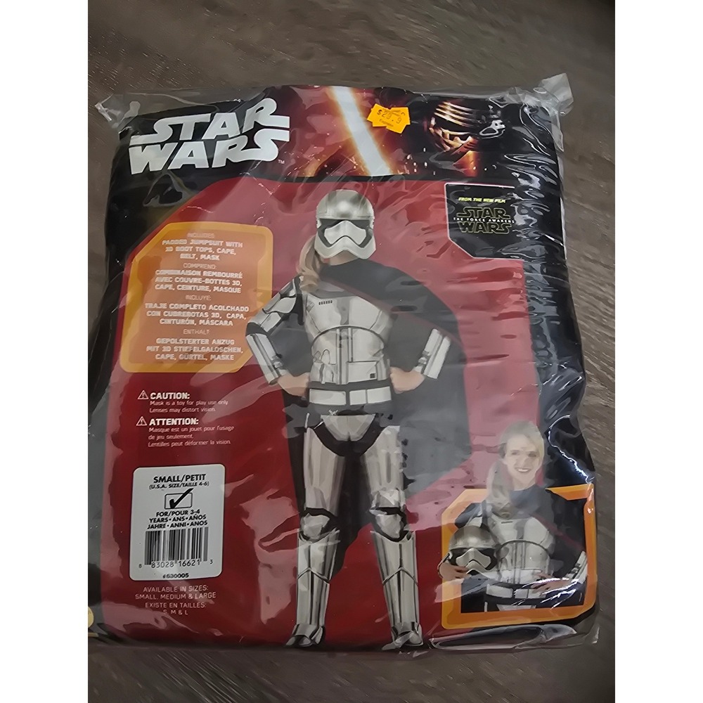 Star Wars Captain Phasma Costume Kids Small 4-6 The Force Awakens Rubies 630005